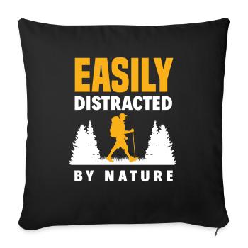 Cadeau de randonnée drôle - Housse de coussin décorative 45 x 45 cm - noir - Devant