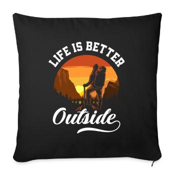 Funny Hiking Gift - Sofa pillowcase 17,3'' x 17,3'' (45 x 45 cm) - black - Front