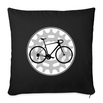 Road bike print for road cyclists and cyclists - Sofa pillowcase 17,3'' x 17,3'' (45 x 45 cm) - black - Front