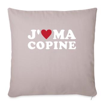 J'aime ma copine - Housse de coussin décorative 45 x 45 cm - taupe clair - Devant