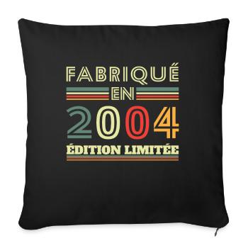 Fabriqué En 2004 Édition Limitée - Housse de coussin décorative 45 x 45 cm - noir - Devant