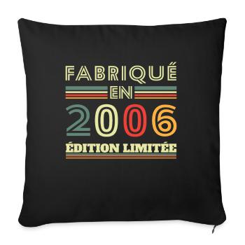 Fabriqué En 2006 Édition Limitée - Housse de coussin décorative 45 x 45 cm - noir - Devant