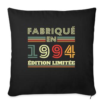 Fabriqué En 1994 Édition Limitée - Housse de coussin décorative 45 x 45 cm - noir - Devant