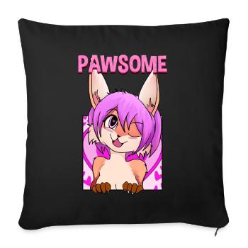 Pawsome I Furry Fandom Cospaly - Sofakissenbezug 45 x 45 cm - Schwarz - Vorne