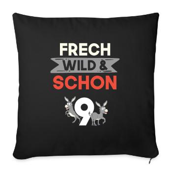 9 Jahre Geburtstag Junge Mädchen Esel - Sofakissenbezug 45 x 45 cm - Schwarz - Vorne
