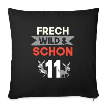 11 Jahre Geburtstag Junge Mädchen Esel - Sofakissenbezug 45 x 45 cm - Schwarz - Vorne