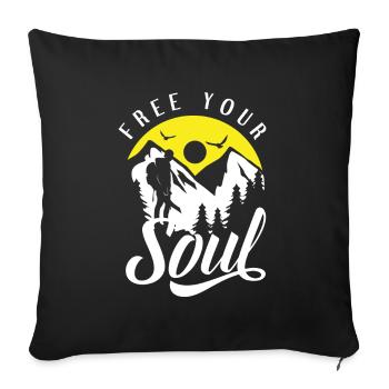 Cadeau de randonnée drôle - Housse de coussin décorative 45 x 45 cm - noir - Devant