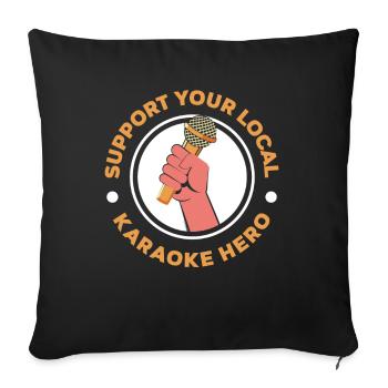 Karaoke Singer Singing Karaoke Singer Music - Sofa pillowcase 17,3'' x 17,3'' (45 x 45 cm) - black - Front