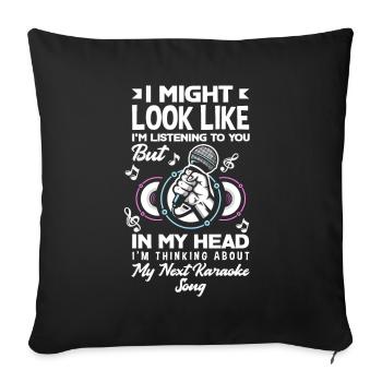 Karaoke Singer Singing Karaoke Singer Music - Sofa pillowcase 17,3'' x 17,3'' (45 x 45 cm) - black - Front
