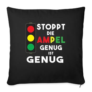 Stop the traffic lights - enough is enough - Sofa pillowcase 17,3'' x 17,3'' (45 x 45 cm) - black - Front