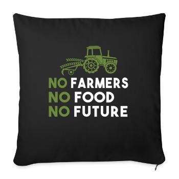 Farmer's Demo No Farmers No Food No Future Farmer - Sofa pillowcase 17,3'' x 17,3'' (45 x 45 cm) - black - Front