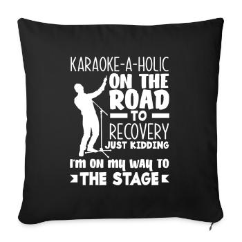 Karaoke Singer Singing Karaoke Singer Music - Sofa pillowcase 17,3'' x 17,3'' (45 x 45 cm) - black - Front