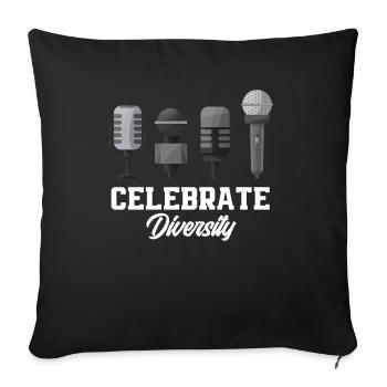 Karaoke Singer Singing Karaoke Singer Music - Sofa pillowcase 17,3'' x 17,3'' (45 x 45 cm) - black - Front