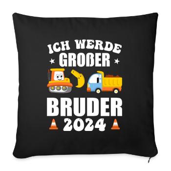 Ich Werde Großer Bruder 2025 - Sofakissenbezug 45 x 45 cm - Schwarz - Vorne