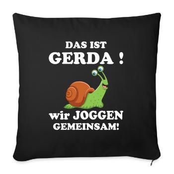 This is Gerda We jog together Running Slow - Sofa pillowcase 17,3'' x 17,3'' (45 x 45 cm) - black - Front