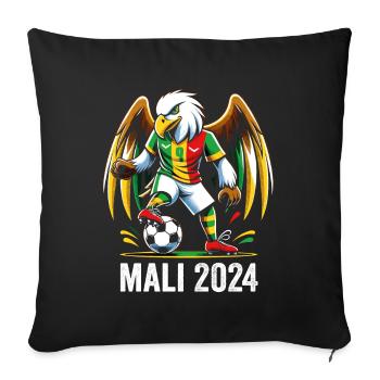 Malian 2024 Malian Eagle Football Supporter Trikot - Sofakissenbezug 45 x 45 cm - Schwarz - Vorne