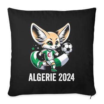 Algérie 2024 Maillot Fennec Algerien Football - Housse de coussin décorative 45 x 45 cm - noir - Devant