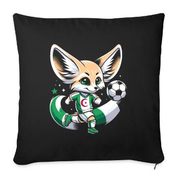 Algeria Fennec Algerian Football Supporter Jersey - Sofa pillowcase 17,3'' x 17,3'' (45 x 45 cm) - black - Front
