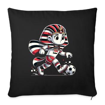 Egypt Egyptian Pharaoh Football Supporter Jersey - Sofa pillowcase 17,3'' x 17,3'' (45 x 45 cm) - black - Front