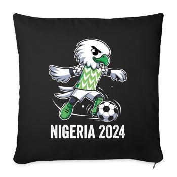 Nigeria 2024 Nigerian Eagle Football Supporter Trikot - Sofakissenbezug 45 x 45 cm - Schwarz - Vorne
