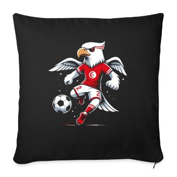Tunisia Tunisian Eagle Football Supporter Jersey - Sofa pillowcase 17,3'' x 17,3'' (45 x 45 cm) - black - Front