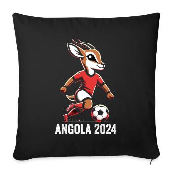 Angola 2024 Angolan Fußball Antilope Trikot - Sofakissenbezug 45 x 45 cm - Schwarz - Vorne