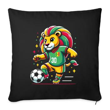 Senegal Senegalese Lion Football Supporter Jersey - Sofa pillowcase 17,3'' x 17,3'' (45 x 45 cm) - black - Front
