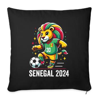Senegal 2024 Senegalese Football Lion Jersey - Sofa pillowcase 17,3'' x 17,3'' (45 x 45 cm) - black - Front
