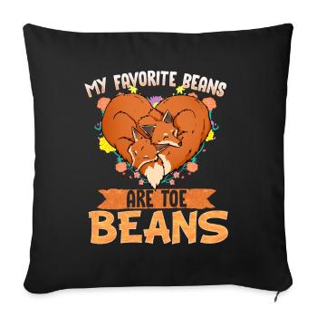 Mes haricots préférés sont les haricots d’orteil I Furry Fandom - Housse de coussin décorative 45 x 45 cm - noir - Devant