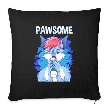 Pawsome I Furry Fandom Cospaly - Sofakissenbezug 45 x 45 cm - Schwarz - Vorne