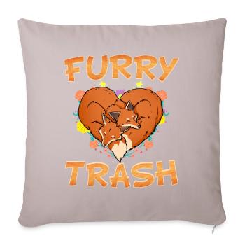 Furry Trash I Furries Convention I Anime Cosplay - Sofakissenbezug 45 x 45 cm - helles Taupe - Vorne
