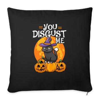 Tu me dégoûtes Déguisement de chat d’Halloween drôle - Housse de coussin décorative 45 x 45 cm - noir - Devant