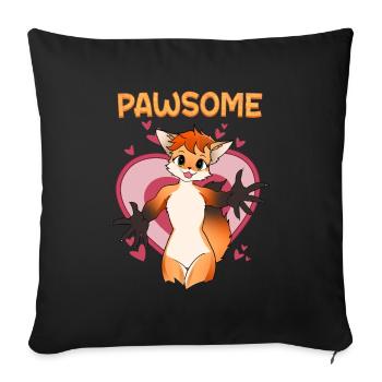 Pawsome I Furry Fandom Cospaly - Sofakissenbezug 45 x 45 cm - Schwarz - Vorne