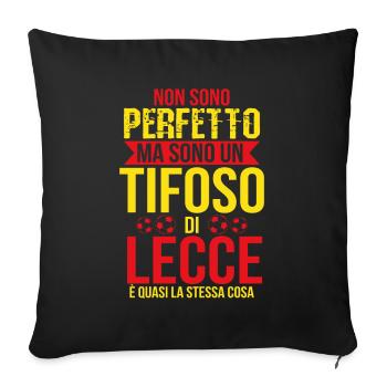 Lecce idée cadeau fan Leccese Football Football - Housse de coussin décorative 45 x 45 cm - noir - Devant