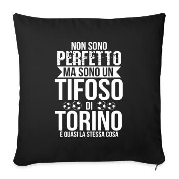Turin Turin Football Football Fan Idée Cadeau - Housse de coussin décorative 45 x 45 cm - noir - Devant