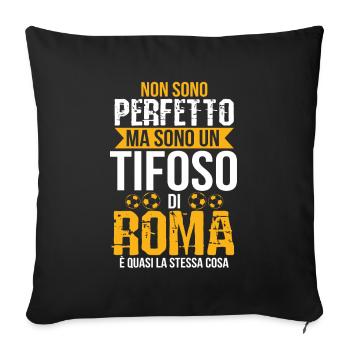 Roma Geschenkidee Römischer Fußball Fußball Fan - Sofakissenbezug 45 x 45 cm - Schwarz - Vorne