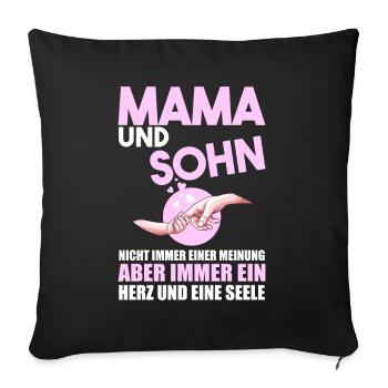 Mama Und Sohn - Sofakissenbezug 45 x 45 cm - Schwarz - Vorne