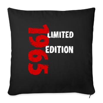 1965 édition limitée anniversaire cadeau femme mari - Housse de coussin décorative 45 x 45 cm - noir - Devant
