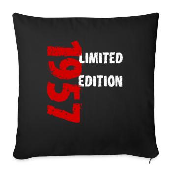 1957 édition limitée anniversaire cadeau femme mari - Housse de coussin décorative 45 x 45 cm - noir - Devant
