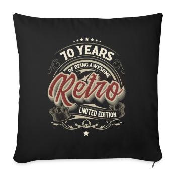 70 Year Anniversary Gift Vintage Special - Sofa pillowcase 17,3'' x 17,3'' (45 x 45 cm) - black - Front