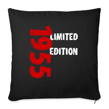 1955 Limited Edition Birthday Gift Wife Husband - Sofa pillowcase 17,3'' x 17,3'' (45 x 45 cm) - black - Front