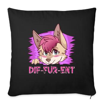 Dif-Fur-Ent I Furry Fandom I Furries Cosplay - Sofakissenbezug 45 x 45 cm - Schwarz - Vorne