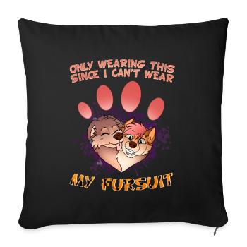 Only wearing this since I can't wear my fursuit - Sofa pillowcase 17,3'' x 17,3'' (45 x 45 cm) - black - Front