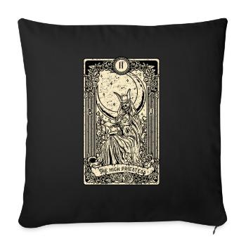 The High Priestess I Tarot Card I Fortune Teller - Sofakissenbezug 45 x 45 cm - Schwarz - Vorne