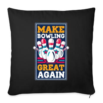 Make Bowling Great Again - Bowling Ball Pin - Housse de coussin décorative 45 x 45 cm - noir - Devant