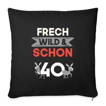 Geschenk 40 Jahre Geburtstag Esel - Sofakissenbezug 45 x 45 cm - Schwarz - Vorne