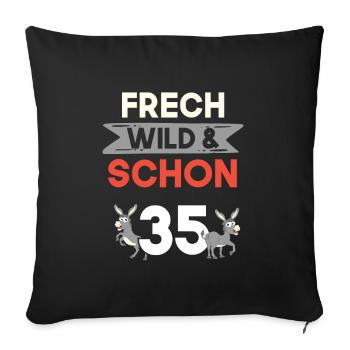 Geschenk 35 Jahre Geburtstag Esel - Sofakissenbezug 45 x 45 cm - Schwarz - Vorne