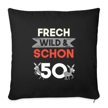 Geschenk 50 Jahre Geburtstag Esel - Sofakissenbezug 45 x 45 cm - Schwarz - Vorne