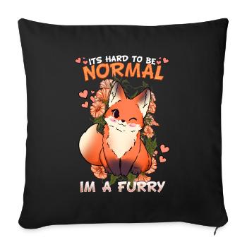 C’est difficile d’être normal, je suis un cosplay à fourrure - Housse de coussin décorative 45 x 45 cm - noir - Devant