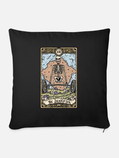 The Deadlifter I Goth Tarot Card I Fortune Teller - Sofakissenbezug 45 x 45 cm - Schwarz